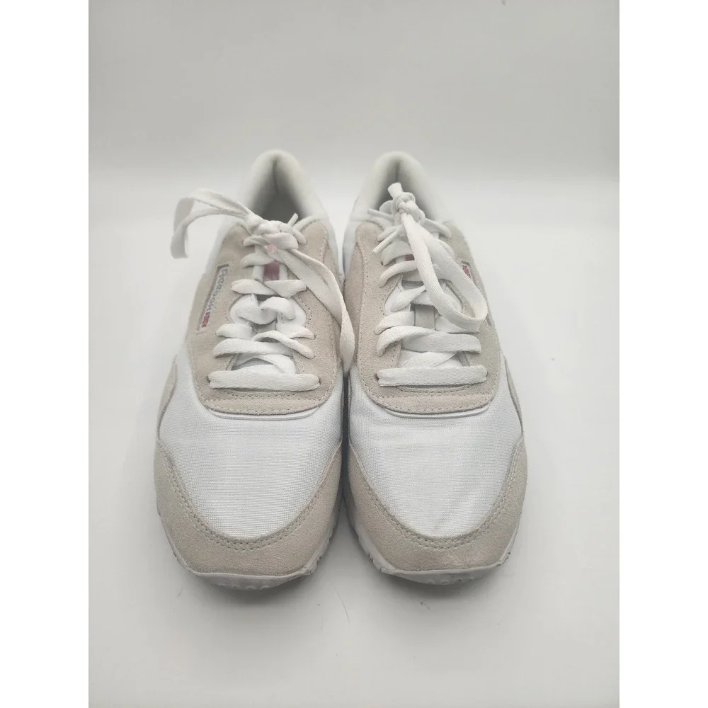 Reebok Classic Nylon White Light Grey Sneakers Size 8.5